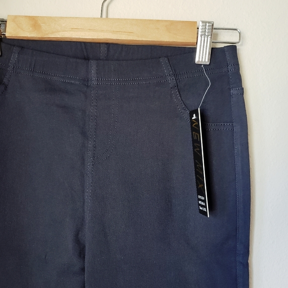 High Rise Navy Moto Leggings - Picture 6 of 9